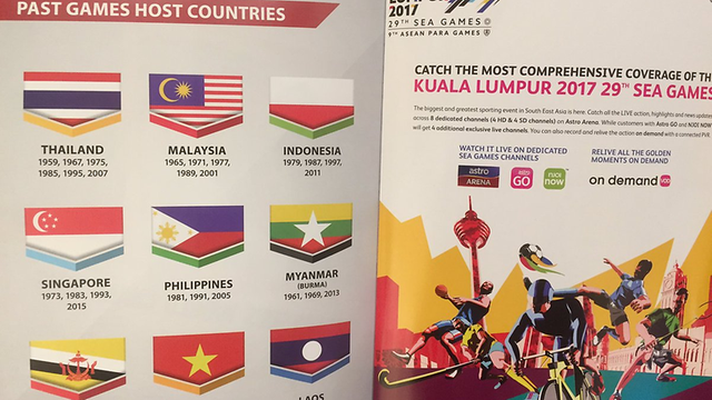 Lá cờ Indonesia bị in ngược trong cuốn sách giới thiệu về SEA Games