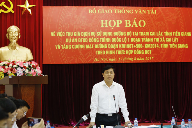 Thứ trưởng GTVT Nguyễn Ngọc Đông tại buổi họp báo. Ảnh Như Ý
