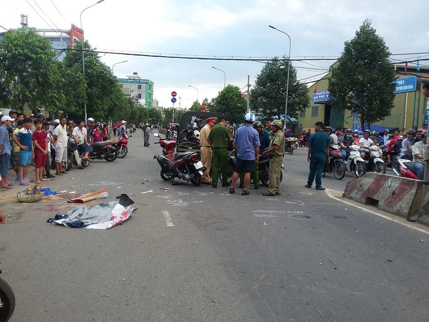 Hiện trường vụ tai nạn.