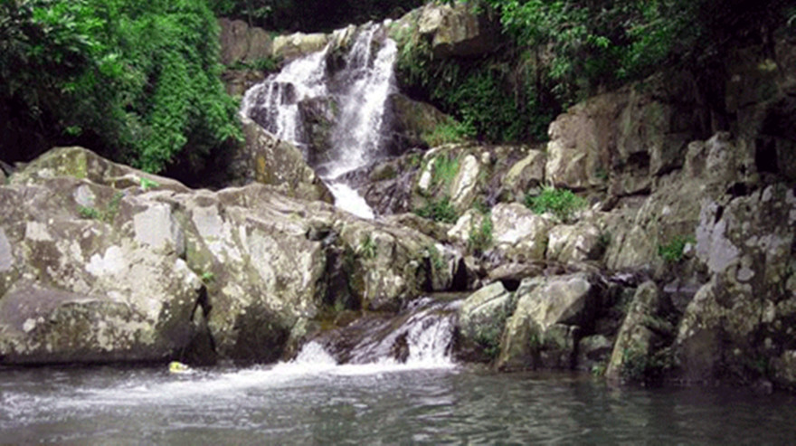 Khu vực suối Mơ nơi xảy ra vụ hai em học sinh đuối nước tử vong.