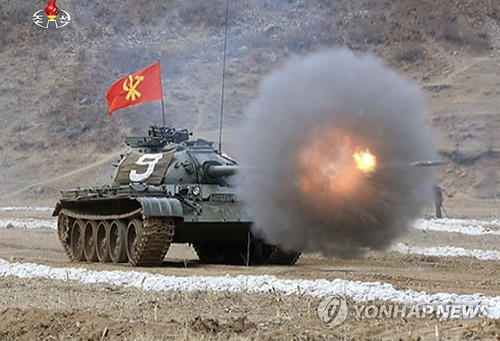 Xe tăng Triều Tiên. Ảnh: Yonhap
