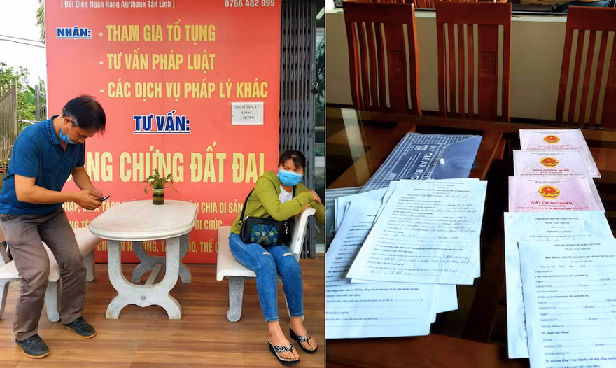 Cảnh mua bán, nhà đất tại Ba Vì khá nhộn nhịp. Ảnh: Đ.H