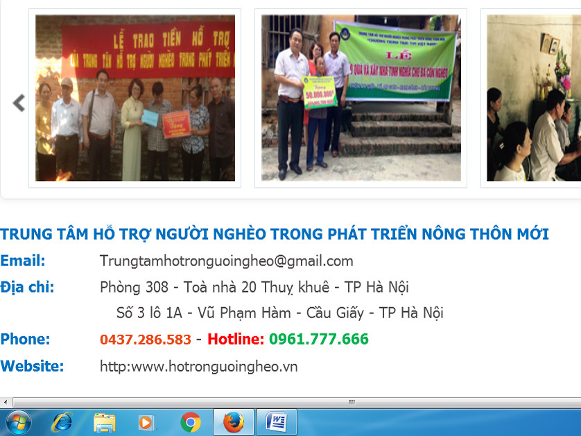 Liên lạc theo số điện thoại trên website này nhưng đều không có ngươi nghe máy. 