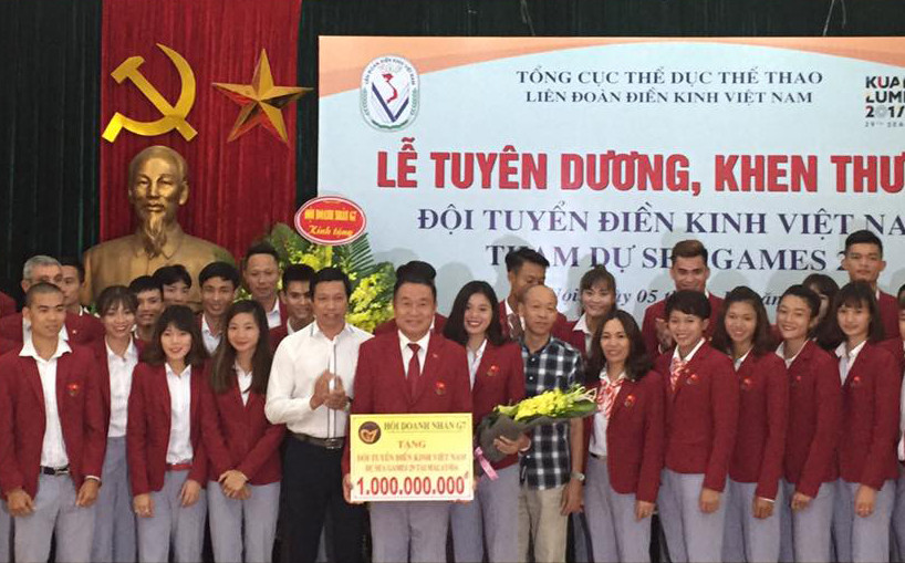 Điền kinh Việt Nam nhận 1,1 tỉ đồng tiền thưởng SEA Games 29
