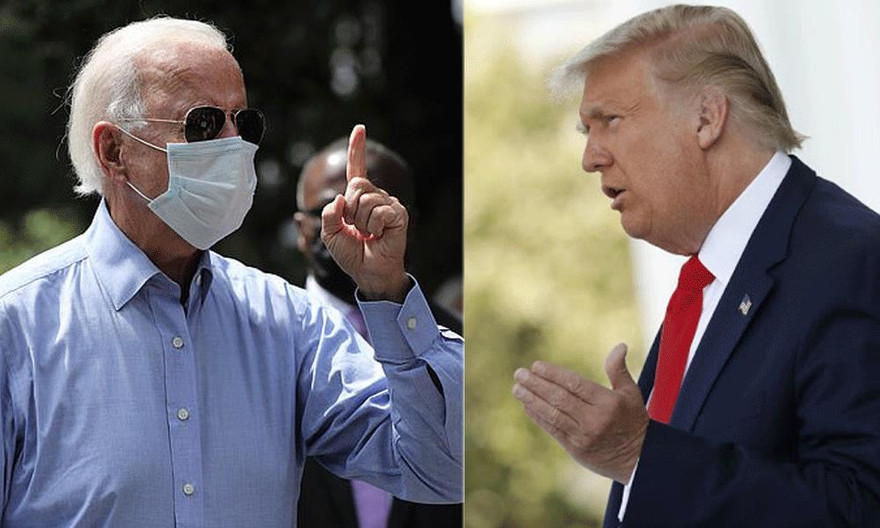 Tổng thống Donald Trump (phải) và cựu Phó Tổng thống Joe Biden (trái). Ảnh: Getty