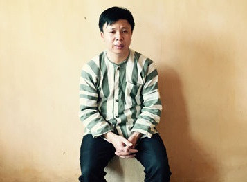 Đối tượng Trương Văn Long tại cơ quan công an. Ảnh: Xuân Ân