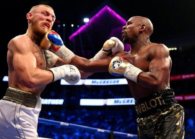 Mayweather và McGregor trong đại chiến hồi tháng 8 vừa qua