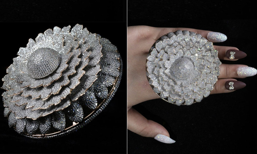 Ngắm chiếc nhẫn 'Cúc vạn thọ' lập kỉ lục thế giới với 12.600 viên kim cương