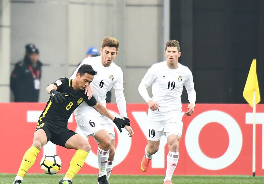 U23 Malaysia (áo đen) cầm hòa Jordan 1-1 