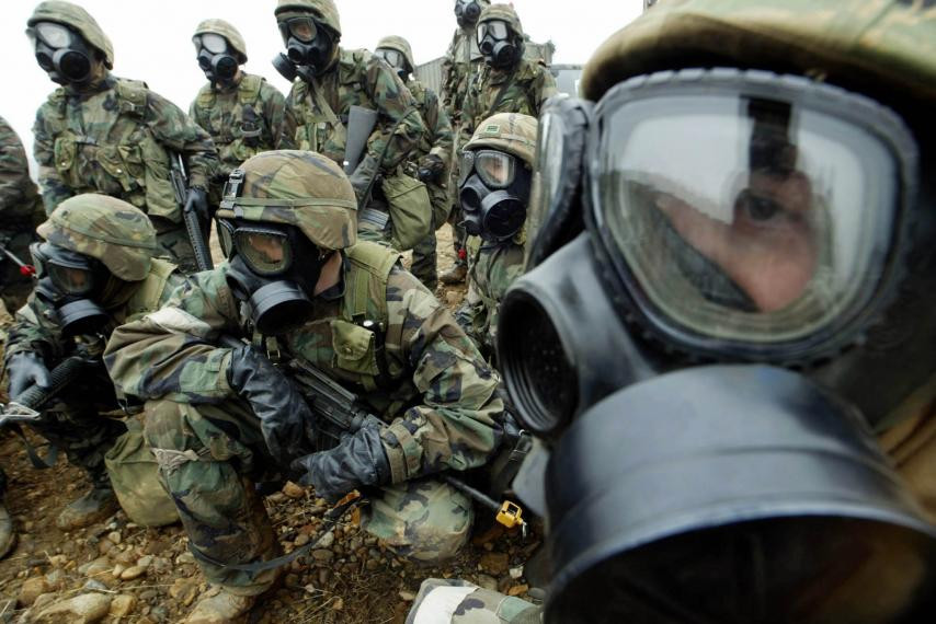 Binh sĩ Mỹ diễn tập tại Hàn Quốc. Ảnh: Reuters