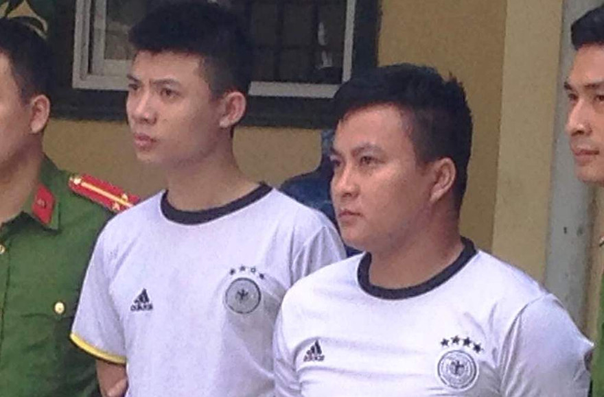 2 đối tượng cầm đầu tại cơ quan công an. Ảnh: TQ