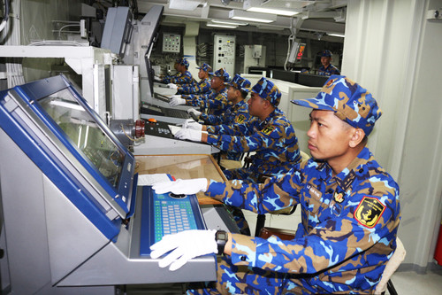 Cán bộ, chiến sĩ Lữ đoàn 162 huấn luyện công kích tên lửa trên tàu Gepard 3.9