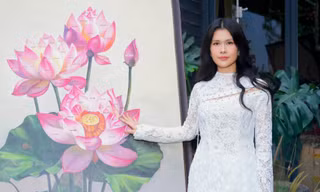 Bức tranh hoa sen 54 dân tộc xác lập kỷ lục Việt Nam 