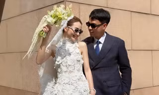 Ảnh cưới của MC Huyền Trang với cầu thủ Đức Huy