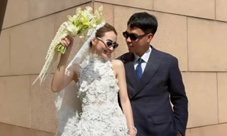 Ảnh cưới của MC Huyền Trang với cầu thủ Đức Huy