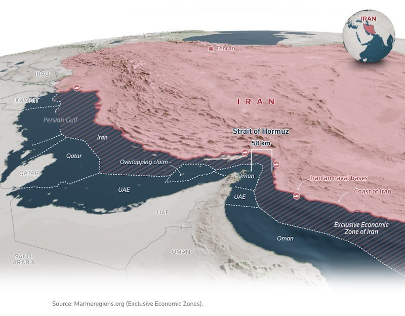 Iran tuyên bố đóng cửa Eo biển Hormuz, cảnh báo tấn công bất cứ tàu nào cố tình đi qua