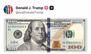Tổng thống Mỹ Trump công bố mẫu tờ 100 USD mới mang chữ ký của mình