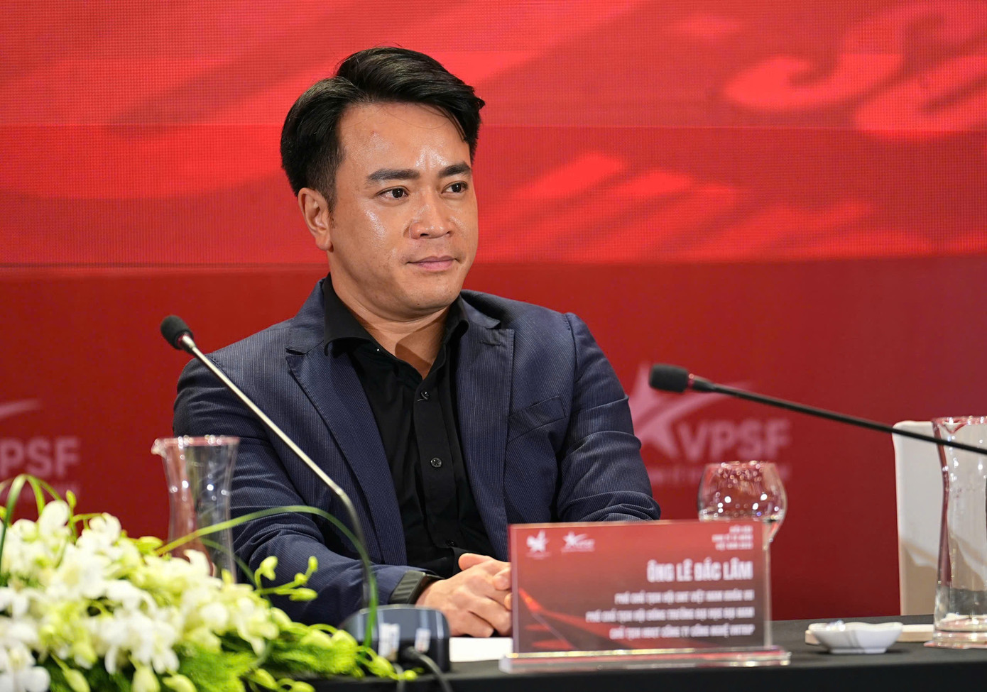 Ông Lê Đắc Lâm - Chủ tịch Vntrip, Phó Chủ tịch Đại học Đại Nam phát biểu tại diễn đàn. Ảnh: Trọng Quân z7014577666913-4ec864b585b85843bb1dd8c7099021fd.jpg