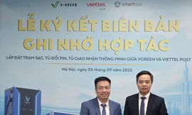V-Green và Viettel Post hợp tác triển khai hạ tầng trạm sạc, tủ đổi pin và tủ giao nhận thông minh