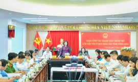 Thống đốc Nguyễn Thị Hồng cùng Đoàn công tác Thành viên Chính phủ làm việc tại Vĩnh Long