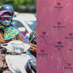 Dự báo cuối tuần này thủ đô Hà Nội nóng tới 34 độ C