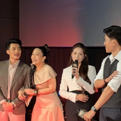 Liên Bỉnh Phát "cầu cứu" Kiều Oanh trong buổi họp báo phim "Bẫy Tiền"