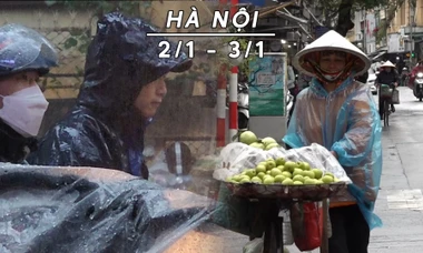 Gió lạnh về, Hà Nội trời rét, có lúc có mưa