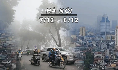 Hà Nội trời rét, sáng sớm có mưa mù rải rác