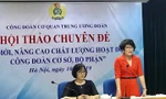 Chị Lê Hồng Hạnh, Chủ tịch Công đoàn cơ quan Trung ương Đoàn phát biểu tại Hội thảo