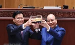 Hình ảnh Chủ tịch nước dự Lễ bàn giao Tòa Nhà Quốc hội mới cho Lào 