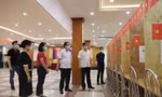 Khu vực bỏ phiếu trong KTX của ĐH Quốc gia Hà Nội. Ảnh VNU