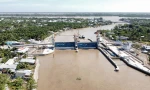 Sóc Trăng: Vận hành tạm thời cống ngăn mặn trị giá trên 500 tỷ