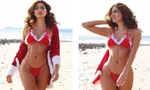 Sao Hollywood diện bikini bé xíu, hóa ‘bà già Noel’ nóng bỏng trên bãi biển