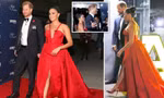 Meghan Markle diện đầm đỏ lộng lẫy, nắm tay Hoàng tử Harry không rời trên thảm đỏ
