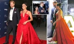 Meghan Markle diện đầm đỏ lộng lẫy, nắm tay Hoàng tử Harry không rời trên thảm đỏ