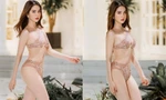 Ngọc Trinh lại thả dáng trong bộ bikini mỏng và hở tới nỗi không thể xuống nước