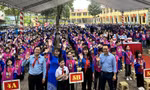Thiếu nhi tỉnh Bắc Giang hào hứng tham gia ngày hội vui khỏe.