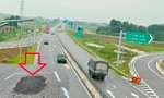 Mặt đường cao tốc đoạn QL45 - Nghi Sơn nứt rách, ổ gà