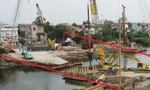 Cận cảnh cầu Vành đai 5 vùng Thủ đô vượt sông Nhuệ
