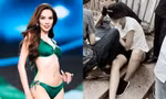 Hình ảnh Hoa hậu Lê Hoàng Phương ngồi bệt ở công trường xây dựng được chú ý