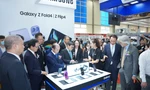Samsung giới thiệu sản phẩm điện thoại thông minh sản xuất tại Việt Nam trong khuôn khổ Triển lãm công nghiệp hỗ trợ 2022. 