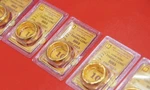 Giá vàng nhẫn tròn trơn mức 75,8 - 77,2 triệu đồng/lượng mua vào - bán ra. (Ảnh:BTMC). 