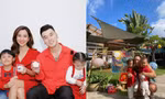 Lisa - Leon nhà Hà Hồ diện áo dài đỏ cực yêu, Lương Thế Thành - Thúy Diễm cùng con đi rước đèn