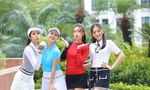 Dàn Hoa hậu, Á hậu ‘đổ bộ’ họp báo Tiền Phong Golf Championship 2021