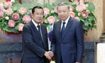 Chủ tịch nước Tô Lâm tiếp Chủ tịch Đảng Nhân dân Campuchia Hun Sen
