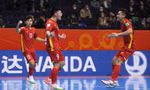 Đắc Huy ăn mừng bàn thắng vào lưới đội tuyển futsal Nga