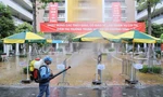 Phun khử khuẩn tại các điểm thi tốt nghiệp THPT 2021