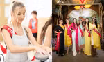 Dàn người đẹp Miss Charm 2023 mặc áo tứ thân, chơi trò chơi dân gian và thưởng thức phở