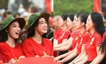 Đỗ Thị Hà, Ngọc Thảo cùng Top 41 Hoa hậu Việt Nam 2024 rạng rỡ bên lá cờ Tổ quốc