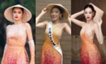 Kỳ Duyên diện mẫu áo dài từng được Khánh Vân và Miss Cosmo Philippines mặc